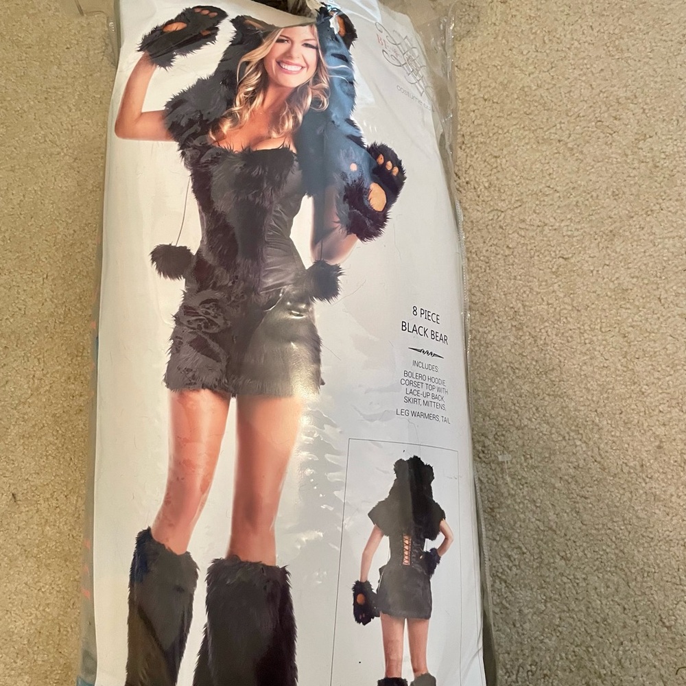 Spirit Black Bear Costume with Fur Accents